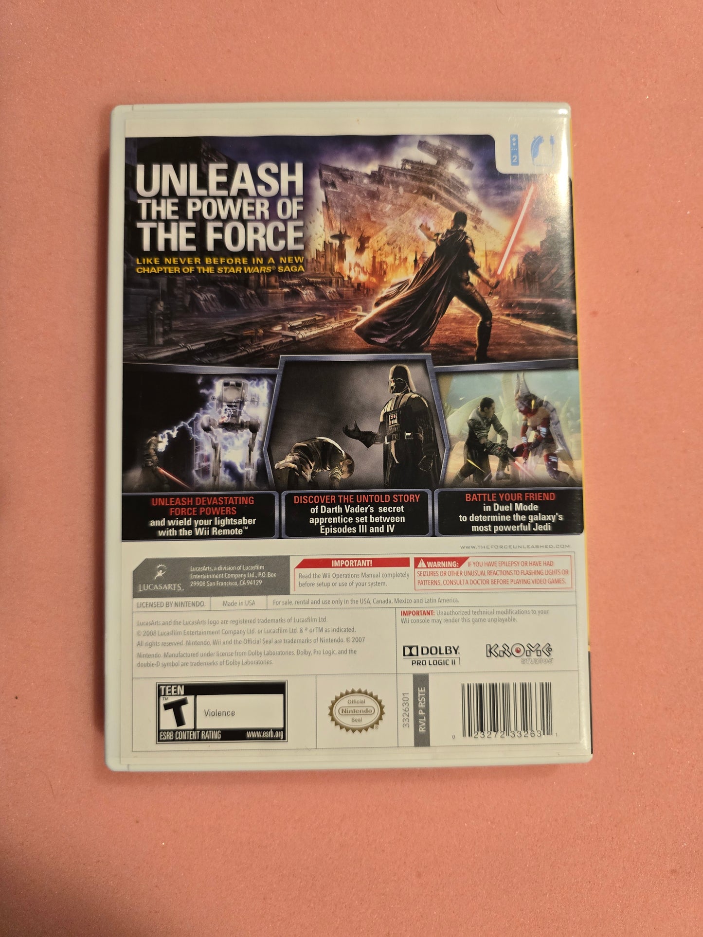 Star Wars The Force Unleashed - Nintendo Wii - Complete In Box