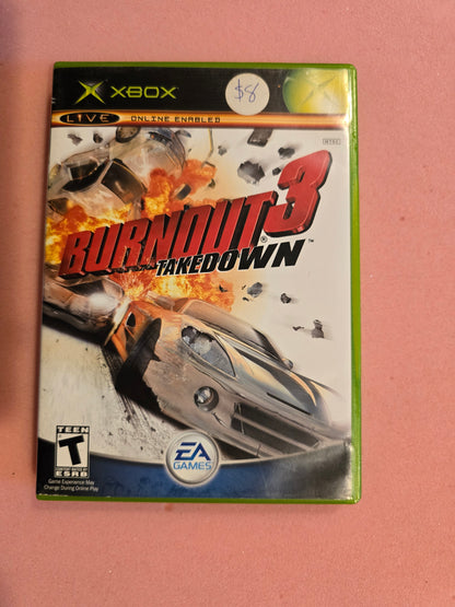 Burnout 3 Takedown - Original Xbox - Case & Manual ONLY