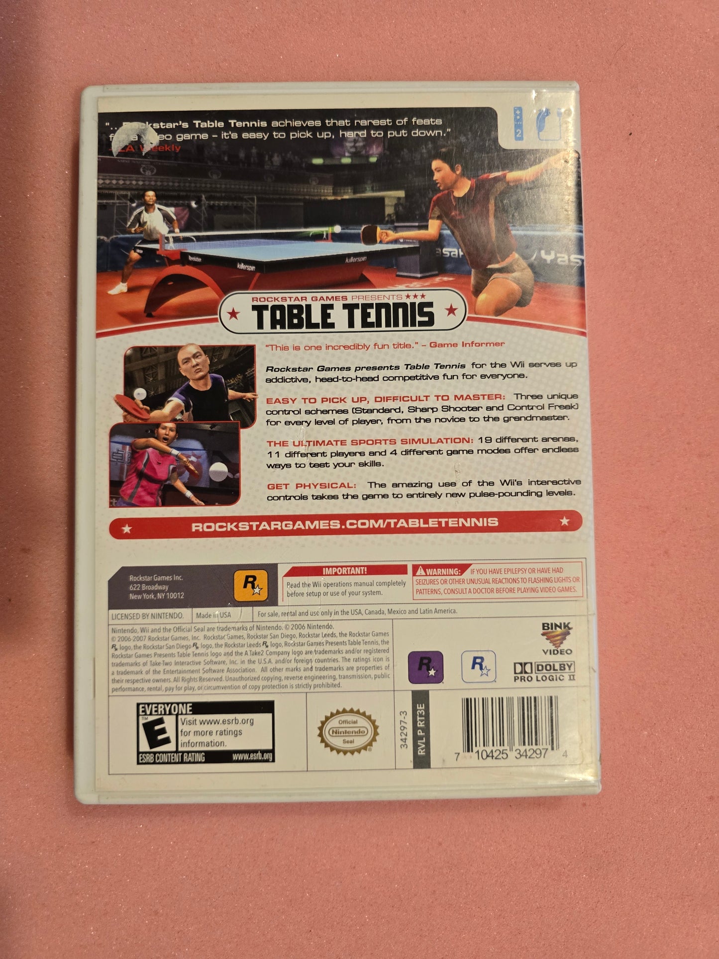 Rockstar Table Tennis - Nintendo Wii - Complete In Box