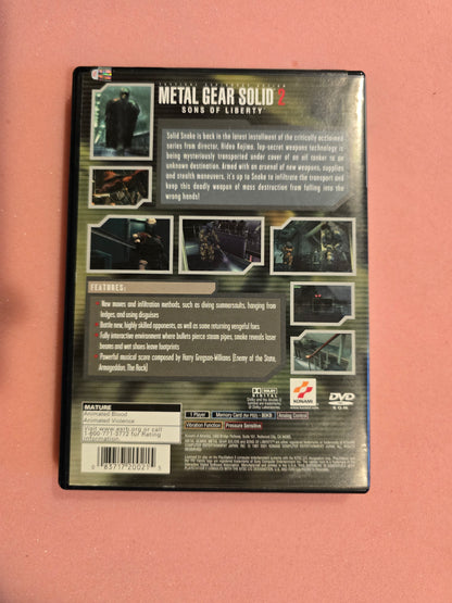 Metal Gear Solid 2 - Playstation 2 PS2 - Complete In Box