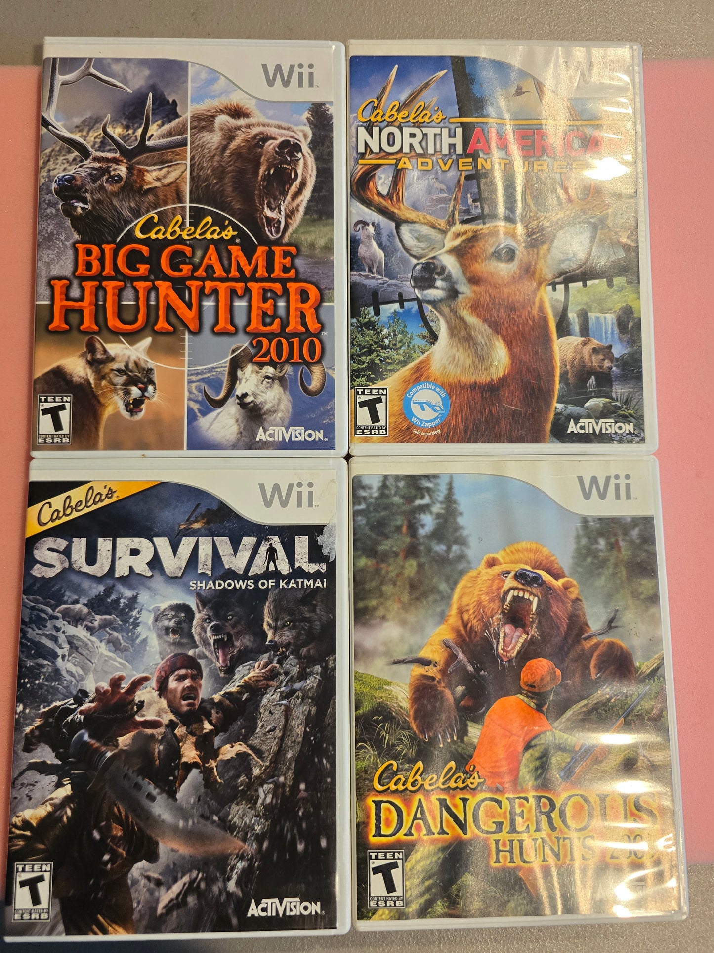 Nintendo Wii Console - Cabela's Bundle With 4 Games & Gun