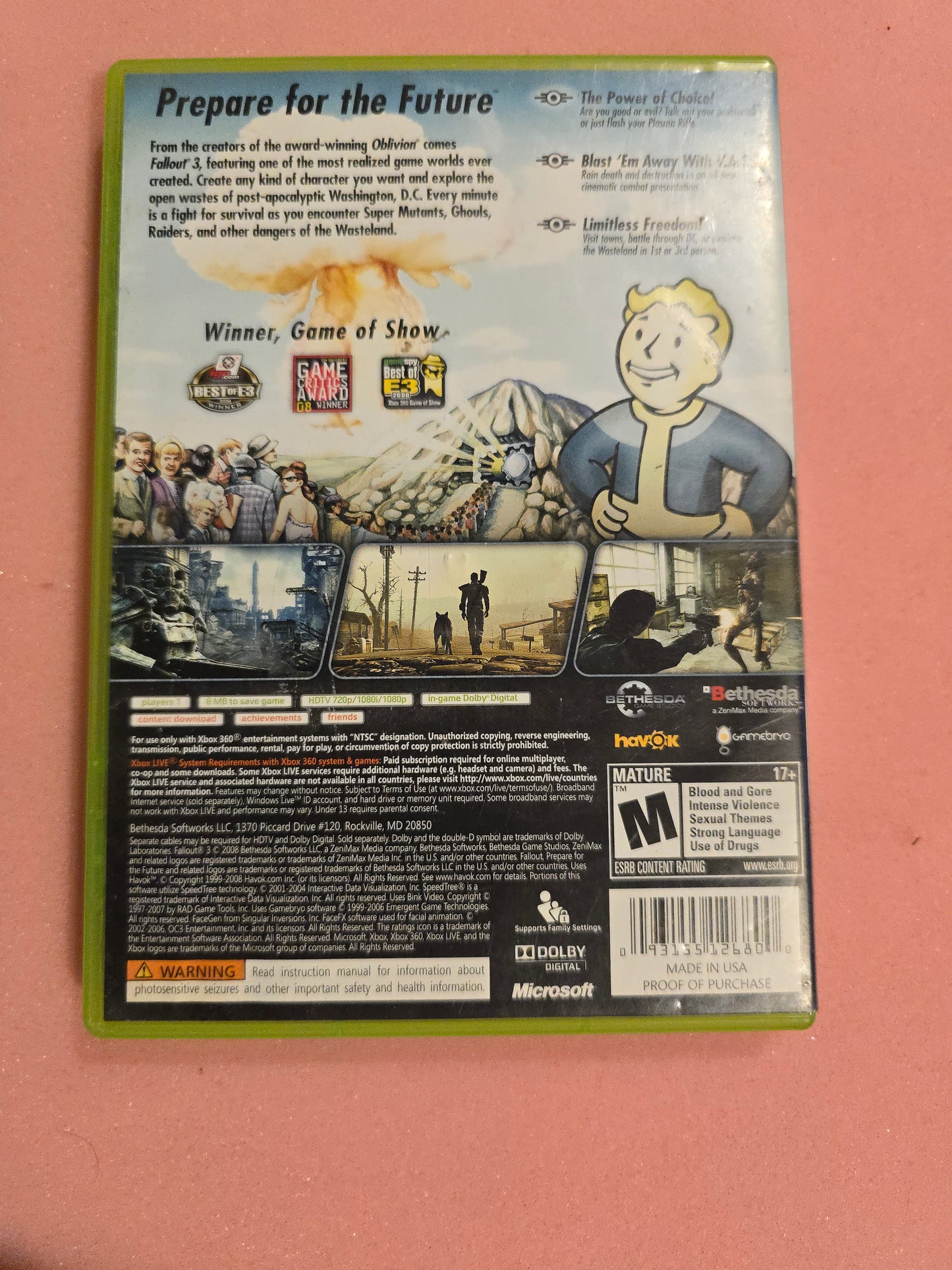 Fallout 3 - Xbox 360 - In Box, No Manual