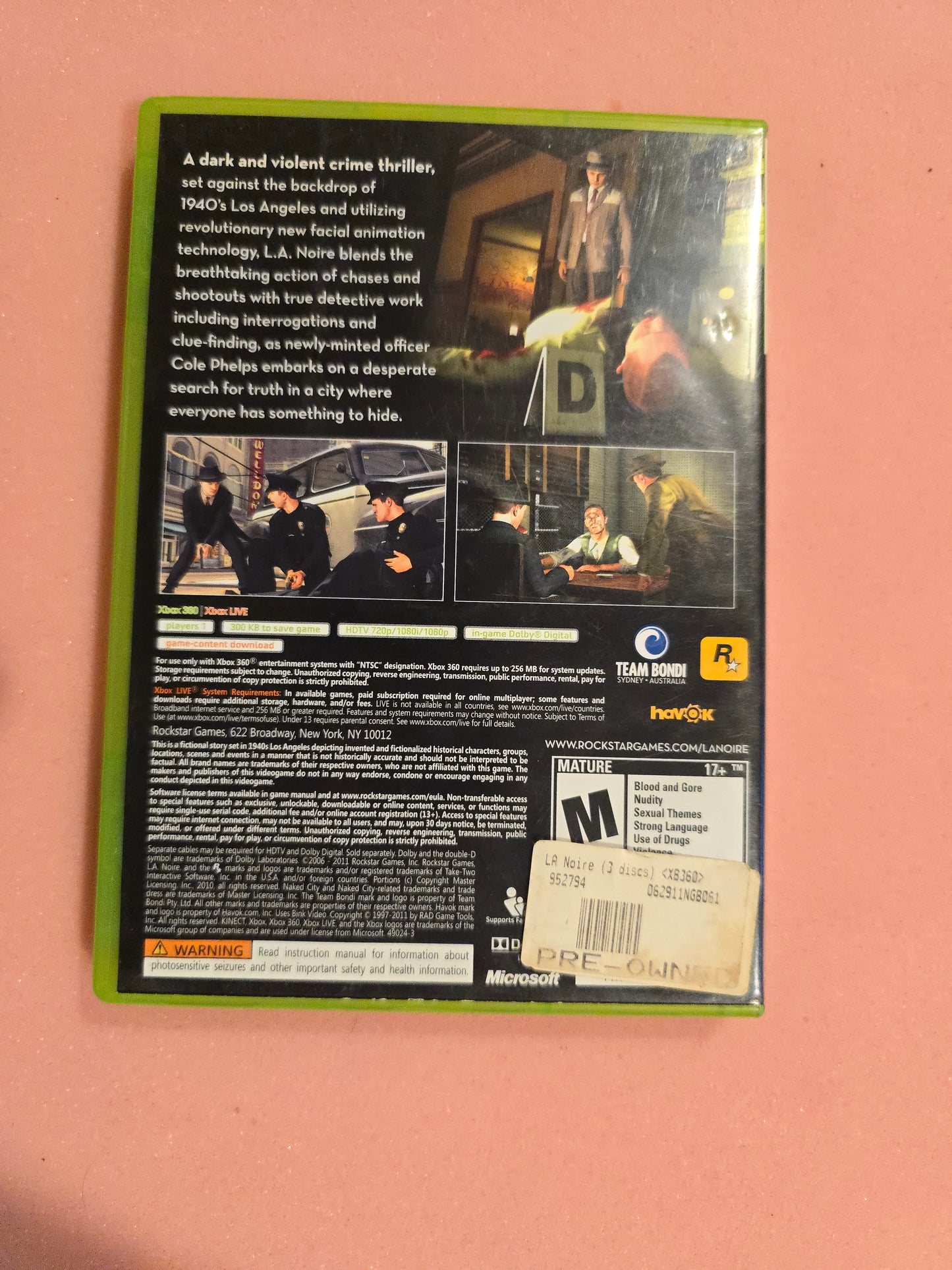 L.A. Noire - Xbox 360 - Complete In Box