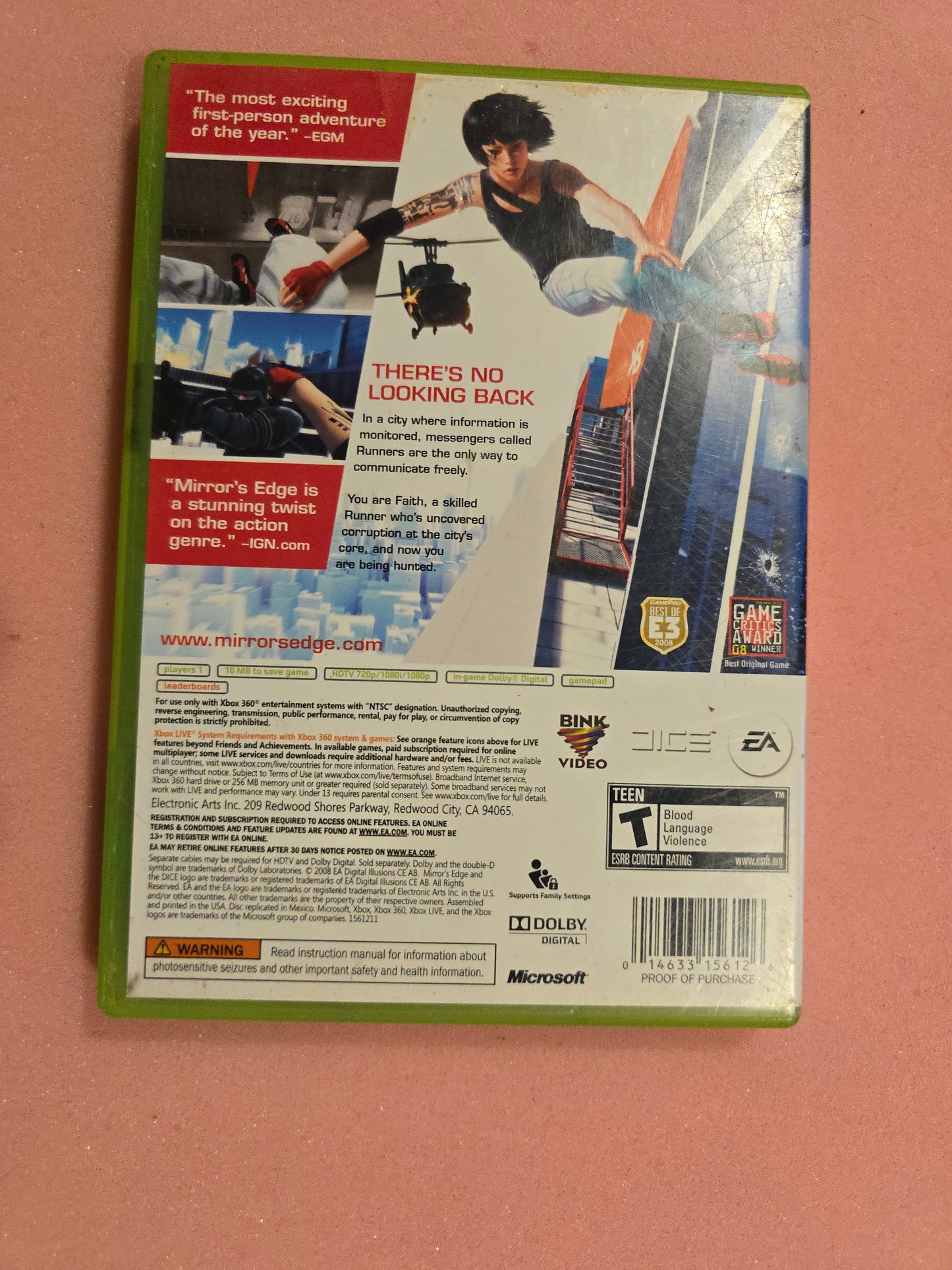 Mirror's Edge - Xbox 360 - Complete In Box