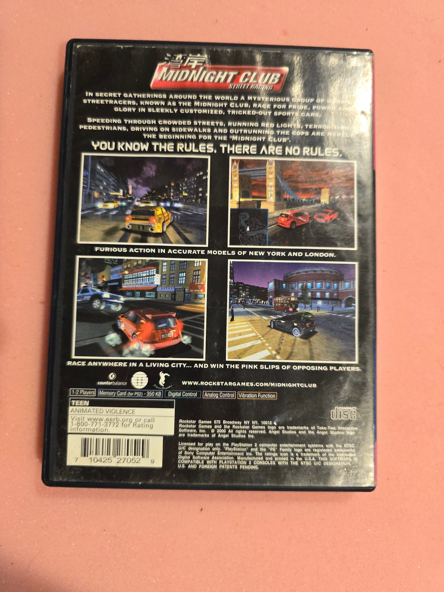 Midnight Club Street Racing - Playstation 2 PS2 - In Box, No Manual