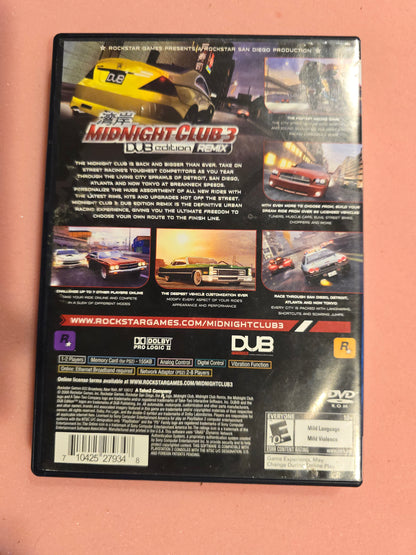 Midnight Club 3 Dub Edition Remix - Playstation 2 PS2 - In Box, No Manual