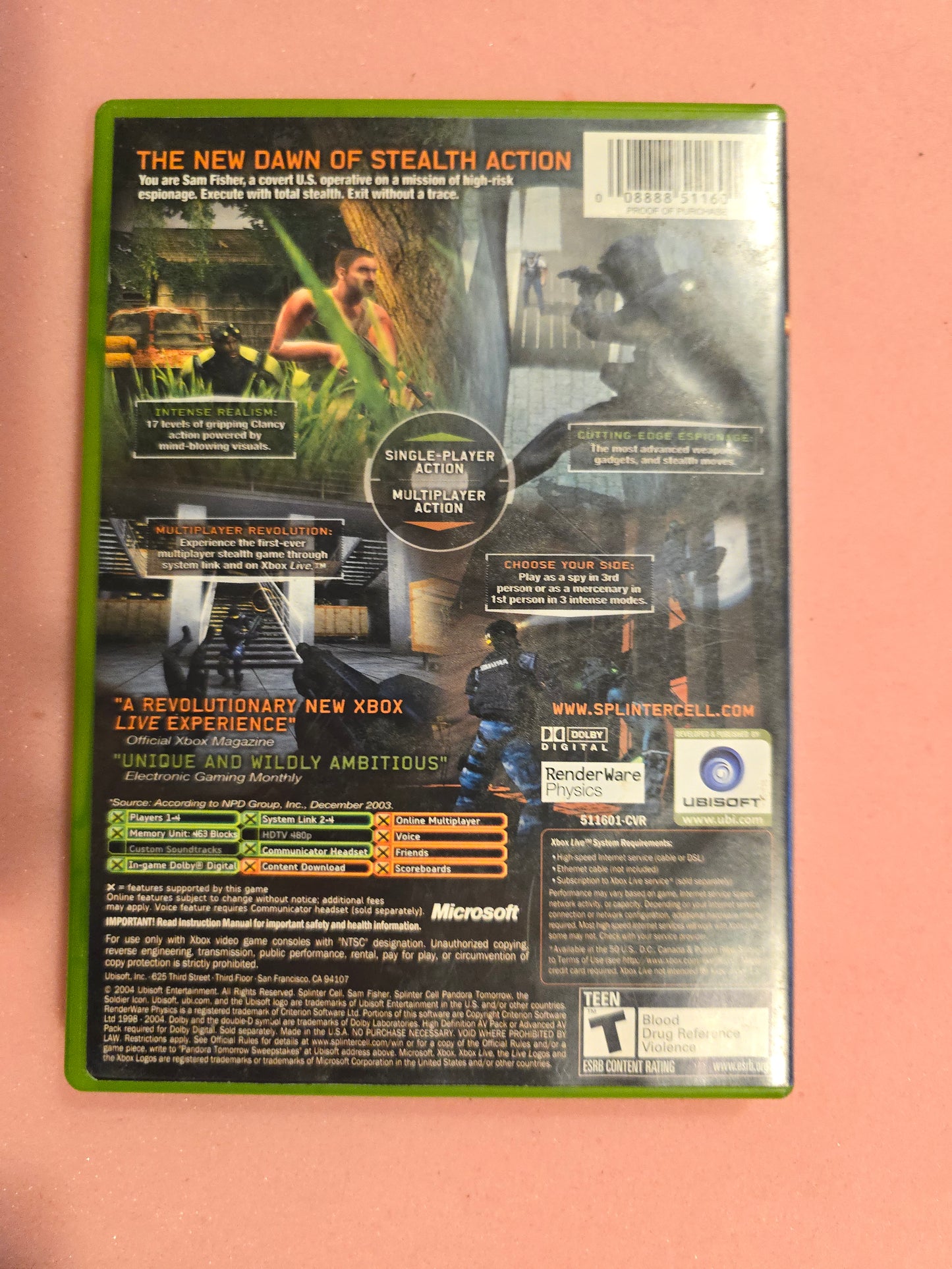 Splinter Cell Pandora Tomorrow - Original Xbox - Complete In Box