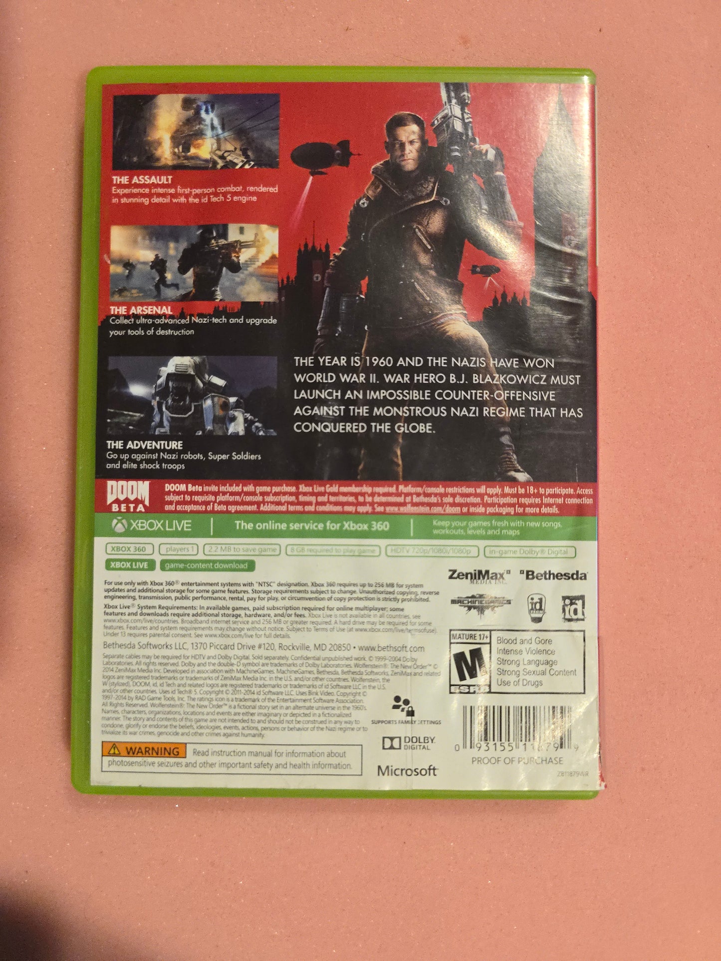 Wolfenstein: The New Order - Xbox 360 - Complete In Box