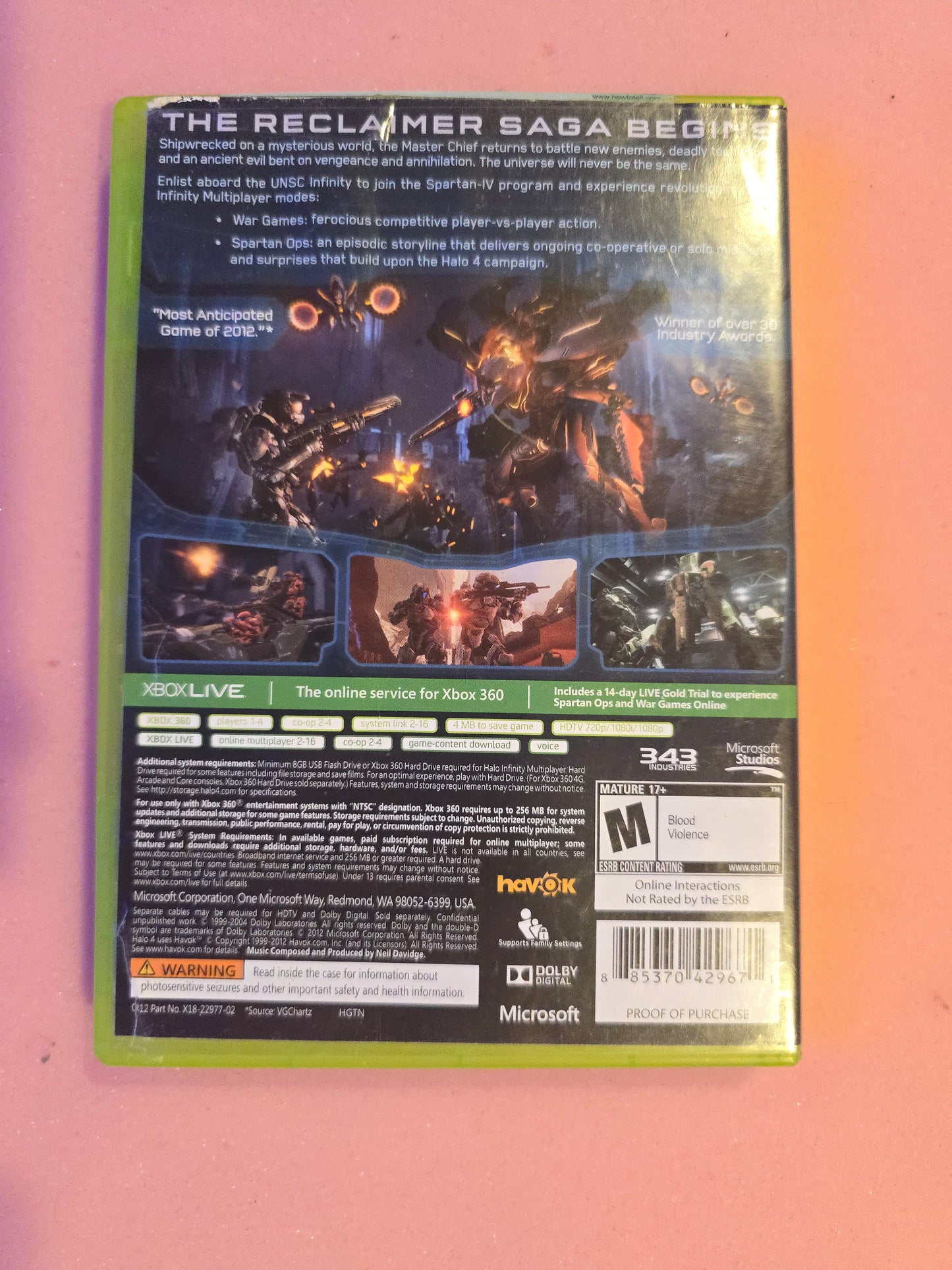 Halo 4 - Xbox 360 - In Box, No Manual