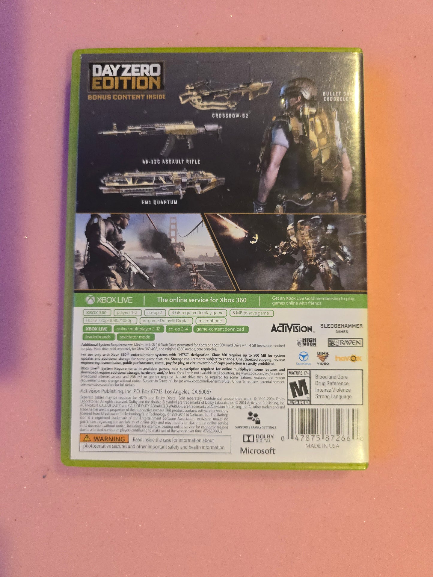 Call of Duty Advanced Warfare - Xbox 360 - In Box, No Manual