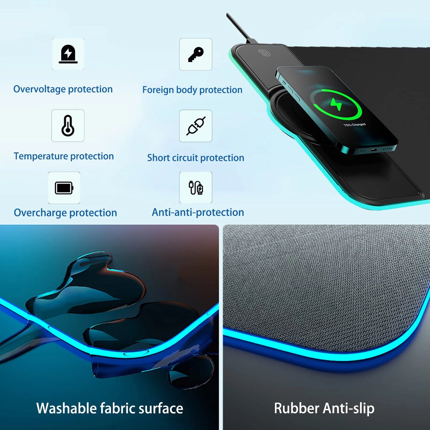 EvoBolt™ - Wireless Charging RGB Mouse Pad